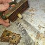 Antique Brass Door Lock Bolts Etc., Postage available or Collection Image 9