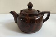 Lovely Vintage Small One Cup Brown Betty Style Teapot By Globe Pottery, Made in England
