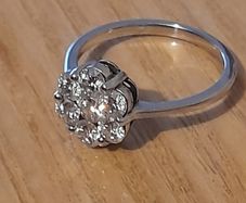 Silver diamond 925 hallmarked  size 7