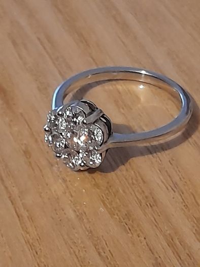 Silver diamond 925 hallmarked  size 7