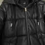 Zara leather Puffer coat jacket Image 4