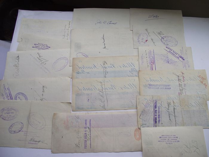 A Collection of 16 Vintage Cheques from Irish Banks (1892-1962)