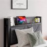 Floating Single Metal Bed Frame with LED Lights & USB Charging Station, 90x190cm Image 5