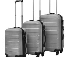 Three Piece Hardcase Trolley Set Silver