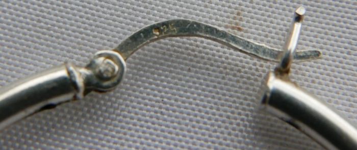 Vintage 925 Sterling Silver Hoop Earrings Large Classic Hoop Gift 5,67g
