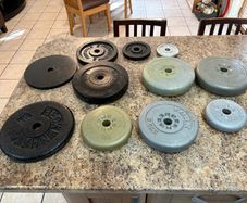Gym Weightlifting Plates, Cheap, Various Sizes.