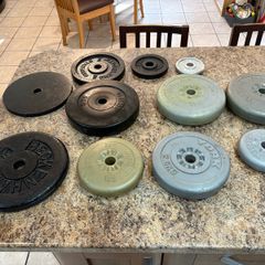 Gym Weightlifting Plates, Cheap, Various Sizes.