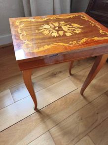 small marquetry table (damaged).