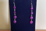 Purple drop earrings