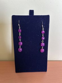 Purple drop earrings