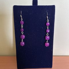 Purple drop earrings