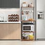 NEW SALE | Kitchen Baker's Rack, Microwave Oven Stand with Storage Shelves, Industrial Coffee Bar Station, with Adjustable Wine Holders and S-Hooks Image 3