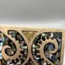 Vintage Alpaca Mexico Belt Buckle - Abalone Inlay, Scrollwork Design (Minor Damage) Image 2