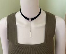 Black or beige choker necklace