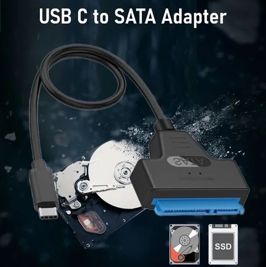 SATA to USB Adapter, USB Type C to SATA External Hard Drive Converter for 2.5 inch SATA HDD SSD,Support UASP 6Gbps SATA to USB C Adapter Cable