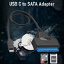 SATA to USB Adapter, USB Type C to SATA External Hard Drive Converter for 2.5 inch SATA HDD SSD,Support UASP 6Gbps SATA to USB C Adapter Cable Image 4