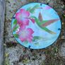 Hummingbird & Flower Glass Side Table / Occasional Table Image 3
