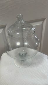 glass jar with lid for candies and cookies