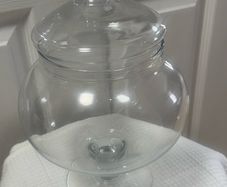 glass jar with lid for candies and cookies