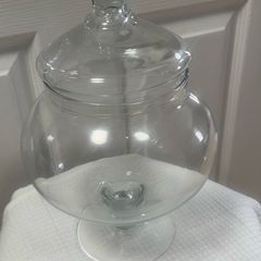 glass jar with lid for candies and cookies