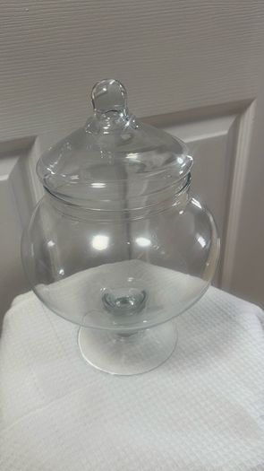 glass jar with lid for candies and cookies