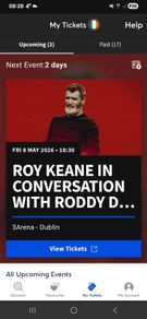 Roy Keane tickets