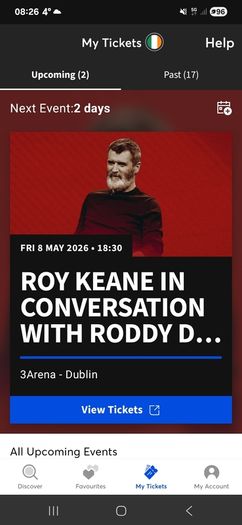 Roy Keane tickets