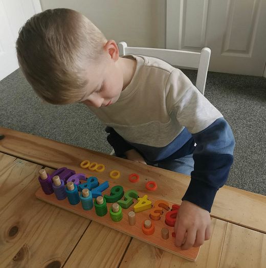 Jaques of London Wooden "Count & Stack" Montessori Educational Toy