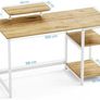 Office Desk with Monitor Stand,100cm with Reversible Storage Shelves Image 2