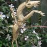 African Brass Sculpture of a Tribal Warrior on Horse Image 4