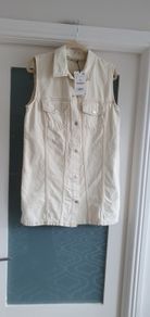 ZARA cream denim dress Sz L (12-14) - Bnwt Rrp 29.95