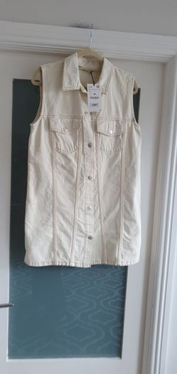 ZARA cream denim dress Sz L (12-14) - Bnwt Rrp 29.95
