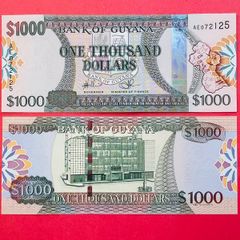 Guyana  1,000. Dollars.  2011. Pick  38b. Unc