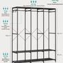Wardrobe Open Removable Hook Open Wardrobe with Clothes Rail, Shelves, Removable Hooks,Vintage Brown Image 9