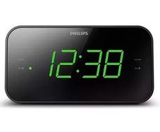 Philips AJ3400/79 FM Radio with Large LED Display Dual Alarm Clock Black- Used