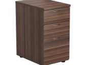 NEW 3 Drawer Desk High Pedestal 600mm deep - Dark Walnut