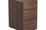 NEW 3 Drawer Desk High Pedestal 600mm deep - Dark Walnut