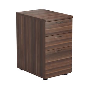 NEW 3 Drawer Desk High Pedestal 600mm deep - Dark Walnut