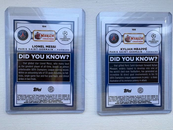 Messi and Mbappe football cards