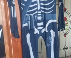Halloween costume skeleton skin