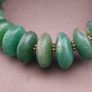 Vintage Tire Shape Jade Beads Necklace 24inches Image 8