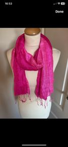Hot pink silk scarf