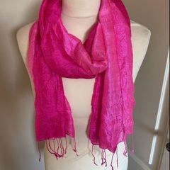 Hot pink silk scarf
