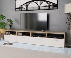 TV Cabinets 2 pcs Chipboard 95x35x36 cm Oak and White