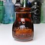 61 - Beautiful Vintage 4oz Bovril Dark Brown Glass Embossed Letters Jar Image 2