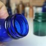 458 - Set of Three Beautiful Vintage Glass Decorative Collectible Bottles - Amber Eire Bovril, Cobalt Blue Magnesia and Turquoise Science Cream Image 8