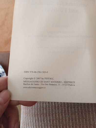 Rare Find St Anthony of Pauda. Sermons for Sundays and Festivals. Vol I. Religious. Short print run.
