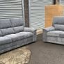 3+2 Bromley Gretal Leather & Fabric Sofa Set Image 8