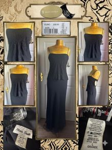 Maria Bonita Black Beaded Evening Gown BNWT Size 10-12 Approx