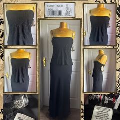 Maria Bonita Black Beaded Evening Gown BNWT Size 10-12 Approx
